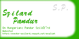 szilard pandur business card